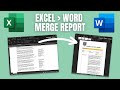Create Word Reports from Excel Spreadsheets (How to use Merge)