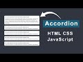 Create Accordion using HTML CSS and JavaScript | FAQ Accordion