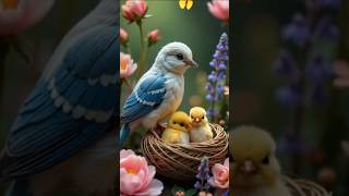 Pretty  bird and nest moment