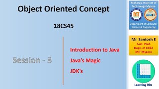 Object Oriented Concepts - Session-3 : Introduction to Java