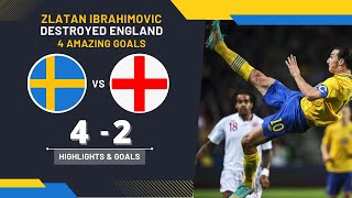 Sweden vs England 4-2 ▷ Zlatan Ibrahimovic scored four amazing goals