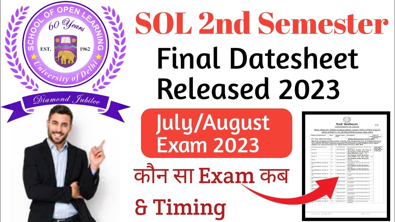 DU SOL 2nd Semester Final Datesheet Released 2023 L How To Download? # ...