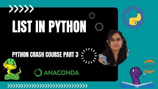 Python Crash Course 3 :List in Python :Sequence datatype :Create List : Nested list : List operation