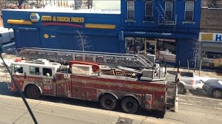 FDNY - Engine 238 and Tiller Ladder 106 (FSD Spare Rig) Responding