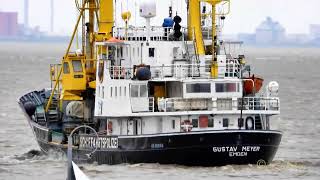 Auslauf GUSTAV MEYER Tonnenleger Emden DBPT IMO 6619425 BJ 1967 seabound buoy laying vessel