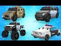 Police Car for Children - Kids Truck Videos - Police Vehicles for kids w Cars Garage