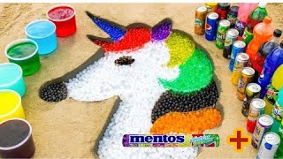 Rainbow Unicorn Horse with Orbeez, Fanta, Sprite, Coca Cola vs Mentos & Popular Sodas