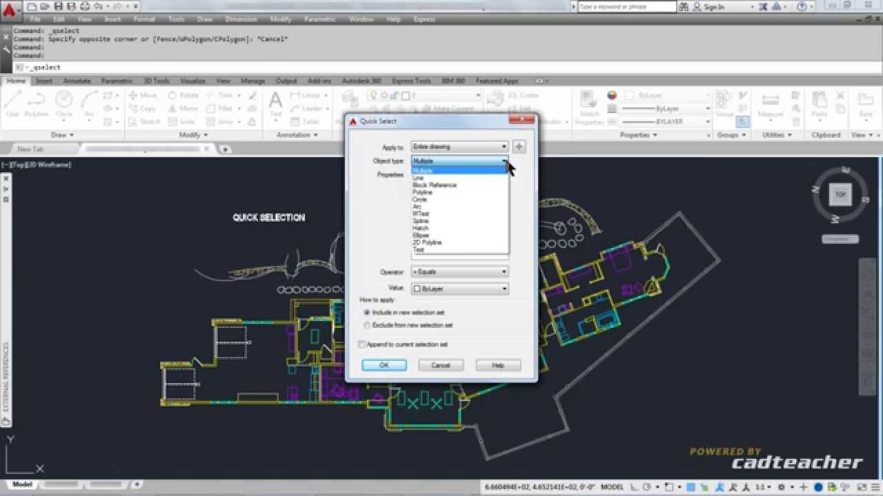 AutoCAD Tips Tricks QUICK SELECTION - YouTube