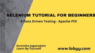 Data driven testing using POI jar file | Selenium Tutorial for Beginners