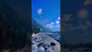 Sindhu Nadi Sonmarg kashmir 🥶🏔️🌲 #kashmir #january #snow #ytshorts #sindh #river #sky # #ladakh