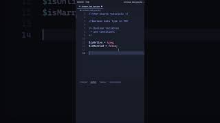 PHP Tutorial: The Boolean Data Type - Part - 17 #shorts#phptutorial