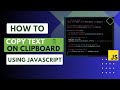 How to copy text on clipboard using JavaScript easy tutorial | JavaScript | #trending
