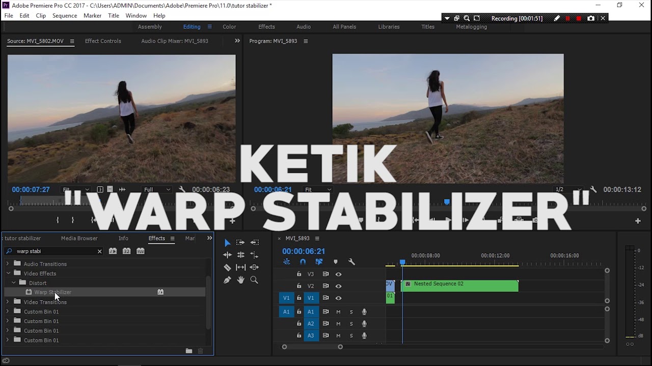 Tutorial Menggunakan Warp Stabilizer Youtube