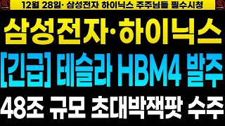 [삼성전자 SK하이닉스 주가전망]🔴단독속보! 테슬라 HBM4 발주시작! 48조규모 초대박잭팟 수주 주가반등 시작된다!!