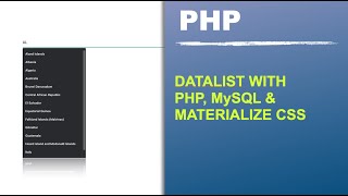 Datalist with PHP and MySQL