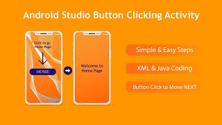 Button click to go next screen in Android Studio || XML & JAVA coding || Easy Steps