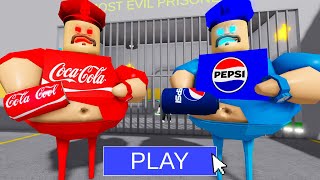 COCA COLA vs PEPSI BARRY'S PRISON RUN! Obby New Update #Roblox