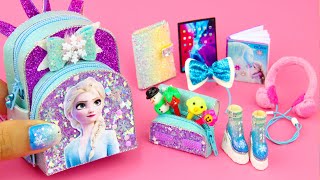 22 DIY Miniature Elsa School Supplies ~ Backpack, Notebook, Pencil Case