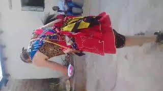 White sangoma dancing