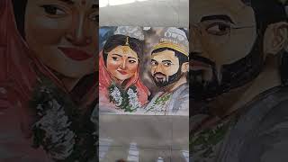 bengali wedding couple painting/couple portraits painting/watercolor portraits painting