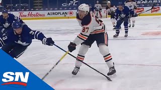 Connor McDavid Makes Unbelievable No-Look Pass To The Trailing Draisaitl For Goal