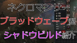 【Diablo4】ネクロマンサー　爽快！ブラッドウェーブ型シャドウビルド紹介