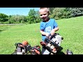 our chainsaw collection. testing each of them