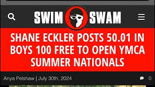 Shane Eckler wins Y Summer Nationals 100m free w a 50.01! 💪☘️