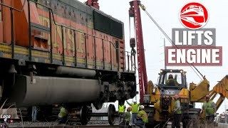 RJ Corman Lifts and Replaces Axle on EMD SD70MAC Locomotive