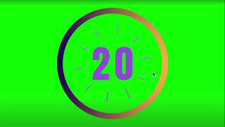 39 seconds countdown timer with number display & with Alarm 🔔|Greenscreen | copyright free