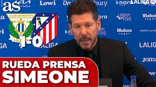 SIMEONE, RUEDA de PRENSA completa hoy, tras LEGANÉS 1 VS. ATLÉTICO 0