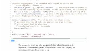 Eloquent JavaScript Guide 11: The arguments object