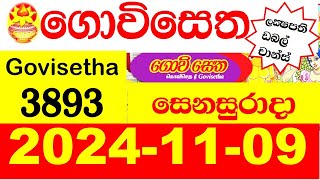 Govisetha Today 3893 Results 2024.11.09 Lottery Result  අද ගොවිසෙත ලොතරැයි ප්‍රතිඵල nlb