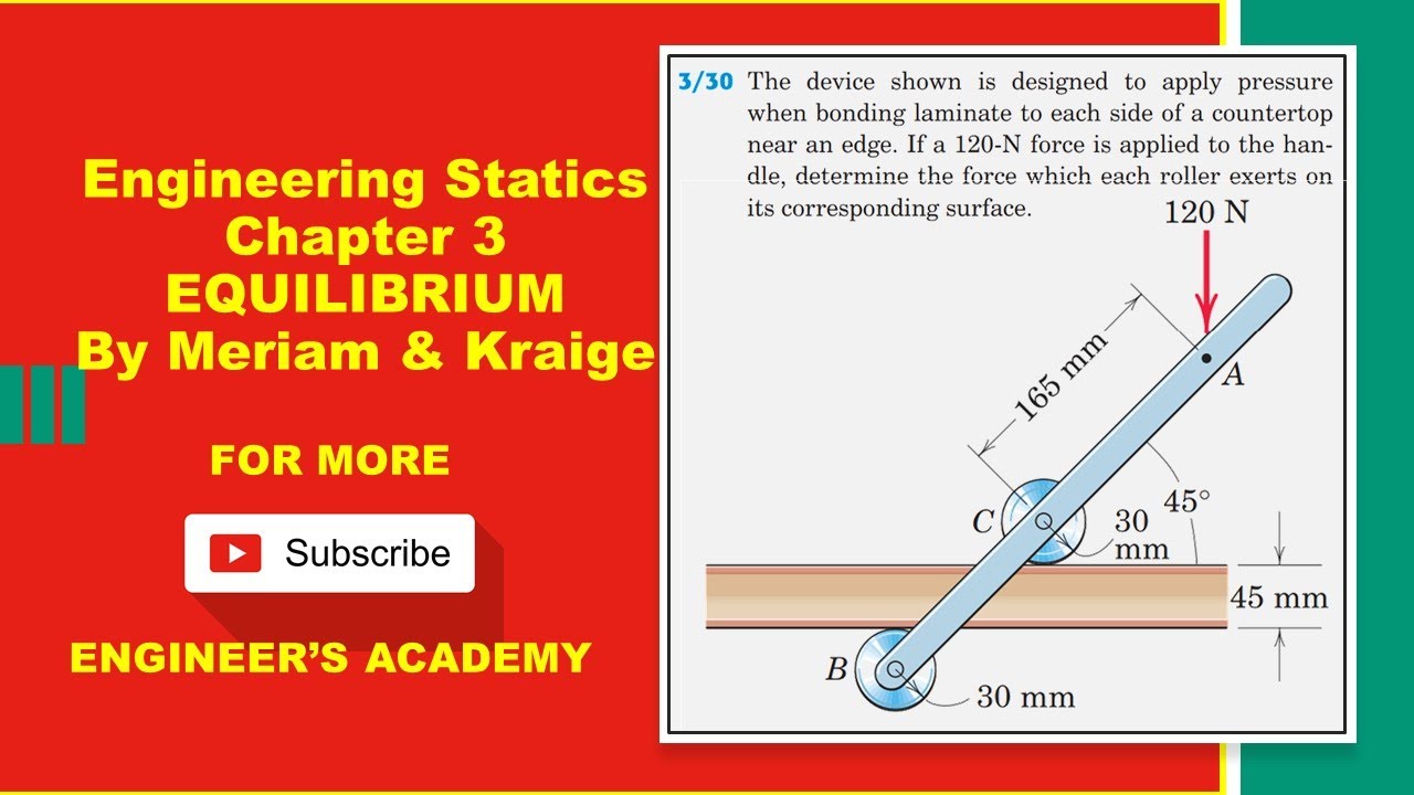 Engineering Statics | P3/30 | 2D Equilibrium | Chapter 3 | 6th Ed ...