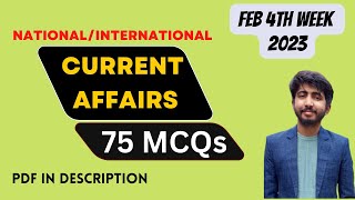 Current Affairs MCQs | National International Current Affairs |  February 4th Week | 2023