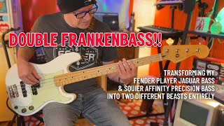 Double Frankenbass!! Transforming a Fender Player Jaguar Bass and a Squier Affinity Precision Bass