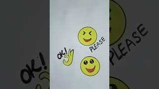 Easy to draw emotion faces emoji skype yahoo Facebook zalo | #CreativeArt | #Satisfying #shorts