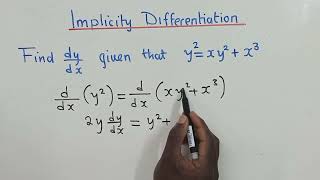 Implicit differentiation in calculus- Example 2