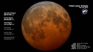 May 26, 2021 Total Lunar Eclipse: Telescopic View - Annotated