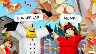 ROBLOX Cook Burgers Funny Moments Part 2 (MEMES) 🍔