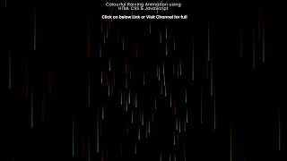 Creating Colorful Raining Animation effects using HTML CSS & JavaScript | CSS Animation Project