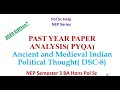 Past Year's Paper Analysis Ancient and Medieval Indian Political Thought (DSC-8) Sem 3 NEP BA Hons