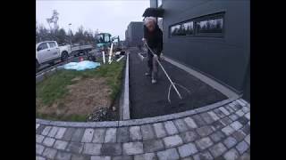 Steinlegging hos kunde i Våler (paving stones at customer in Vaaler)