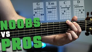 When All You Have is FOUR CHORDS  ... (Noobs vs Pros Players)