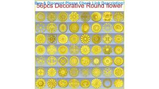 Deal 56pcs/set Decorative Round flower 3d model STL relief for cnc STL format 3d model for cnc stl