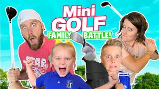 Mini Golf Family Battle!!! (5 Holes in our HOUSE) / K-City Family
