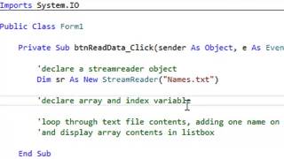 StreamReader and Arrays
