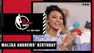 NBA Today surprises Malika Andrews for her birthday 🎂
