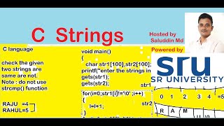 strings|| C language|| Strings comparison without strcmp()