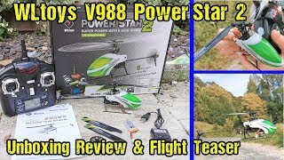 Wltoys V988 Power Star 2 4ch 6 Axis Gyro Flybarless Helicopter RTR Review And Flight